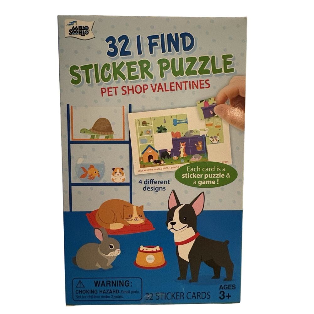 Mello Smello 32 I Find Sticker Puzzle Pet Shop Valentines Home School Teacher 3